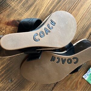 COACH Black Strap Women's Slide Sandals